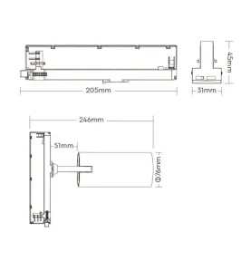 TrackLight Blanc 30W AC100-240V 1800lm 36° Zigbee 3.0 / RF 2.4G - RGB + CCT (2700K-6500K)