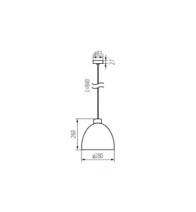 Suspension LED Max 40W E27 AC220-240V Ø280mm