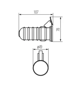 Socle Noir IP44 16A 250VAC Ø49mm