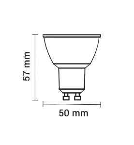 Spot LED GU10 5W 560lm (56W) AC175-265V 38° 50mm - Blanc Chaud 2700K