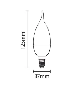 Ampoule LED E14 5,5W 450lm (44W) 200° Ø37mm - Blanc Chaud 2700K