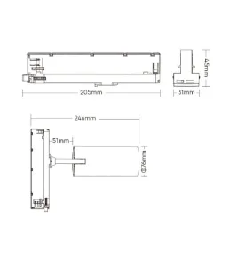 TrackLight Blanc 30W AC100-240V 2000lm 36° RF 2.4G/Zigbee 3.0 - CCT (2700K-6500K)