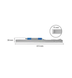 Linéaire LED Encastrable Prismatique AC220/240V 18W 3000lm 65° IP20 IK08 615mm - Blanc Naturel 4000K