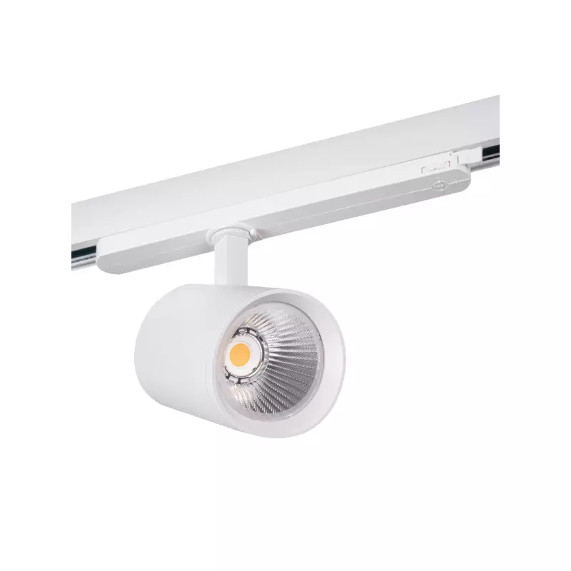 Projecteur LED sur Rail Triphasée Orientable AC220-240V 30W 3000lm 60° IP20 Ø90mm Blanc - Blanc Naturel 4000K