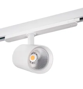 Projecteur LED sur Rail Triphasée Orientable AC220-240V 30W 3000lm 60° IP20 Ø90mm Blanc - Blanc Naturel 4000K