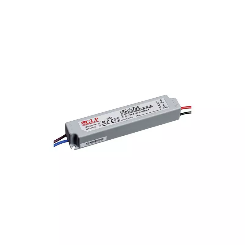 Alimentation LED 12V DC 8,4W Étanche IP67