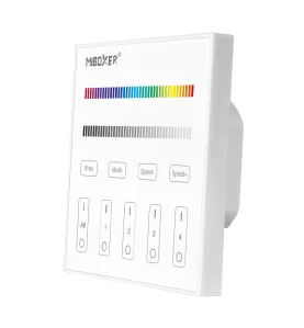 Télécommande DMX512 Tactile Murale Dimmable Radiofréquence 4 Zones Blanc - RGBW