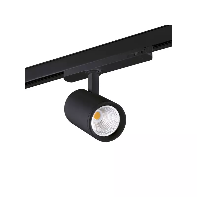 Projecteur LED sur Rail AC220-240V 18W 1700lm 60° IP20 Noir - Blanc Chaud 3000K