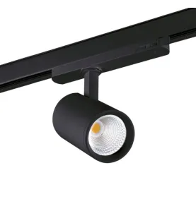 Projecteur LED sur Rail AC220-240V 18W 1700lm 60° IP20 Noir - Blanc Chaud 3000K