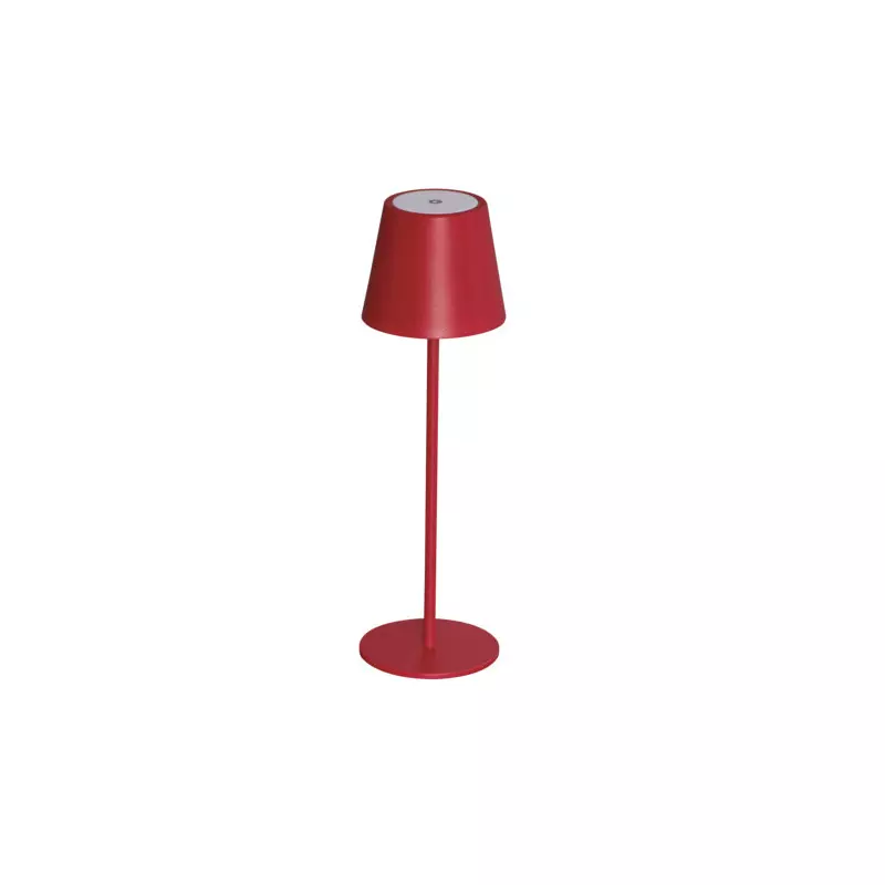 Lampe de Table Rouge rechargeable 3,7DC 1,2W 165lm 100° IP54 Ø110mm - Blanc Chaud 3000K