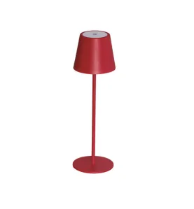 Lampe de Table Rouge rechargeable 3,7DC 1,2W 165lm 100° IP54 Ø110mm - Blanc Chaud 3000K