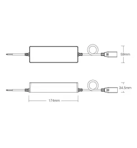 Driver LED Dimmable AC220-240V Max 1.82A Max 400W RF 2.4GHz pour Luminaires CCT