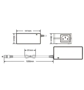 Adapteur LED Dimmable DC24V AC100-240V 100W Max1.3A RF 2.4G pour Rubans LED