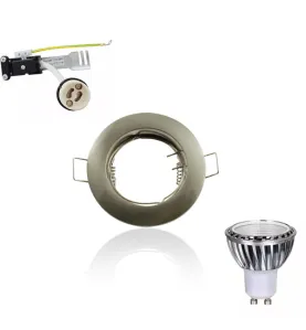 Kit Spot LED GU10 5W rond plafonnier