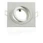 Lot de 10 Supports de plafond Support LED Encastrable orientable carré blanc perçage 80mm Blanc avec douille GU10 isolée