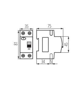 Disjoncteur différentiel 32A avec protection contre les surtensions KRO6 - 30mA, IP20, 400V