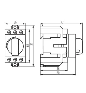 Interrupteur-sectionneur modulaire sur rail KMI-R 40A IP20 2 modules