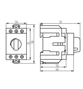 Interrupteur-sectionneur modulaire sur rail KMI-R - 125A 3 modules