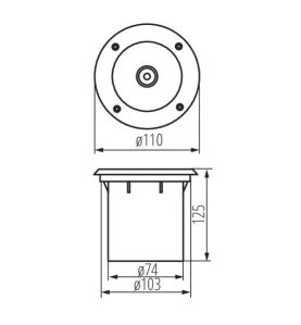 Luminaire Encastré De Sol MORO N - GU10 IP67 en Acier Inoxydable