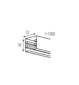 Barre 1m collectrice 3-circuit pour système de rails TEAR N - 16A, IP20, 10kg