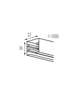 Barre 1m collectrice 3-circuit pour système de rails TEAR N - Classe I, 16A, IP20, 1000mm