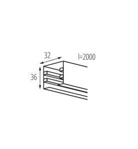 Barre 2m collectrice 3-circuit pour système de rails TEAR N - 200-240V AC, 16A, IP20