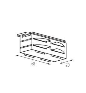 Connecteur droit de type I interne pour système de rails TEAR N - Classe I, IP20, 16A, 200-240V AC