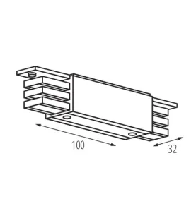 Connecteur droit de type I interne pour système de rails TEAR N - Classe I, IP20, 16A, 200-240V AC