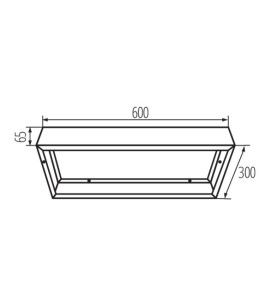 Cadre de fixation saillie pour BL ADTR - 600 x 300 mm, Acier Blanc