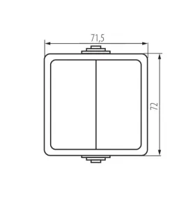 Double interrupteur simple TEKNO - IP54, 10AX, 250V AC