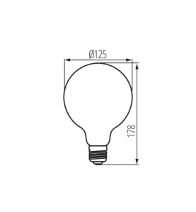 Ampoule LED Filament Kanlux XLED G125 SW - 4W, 1800K, 250lm, E27