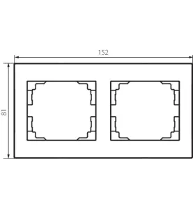 Cadre double horizontal LOGI - 81 x 152 mm