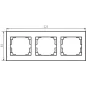 Cadre triple horizontal LOGI - Dimensions 223 x 81 mm