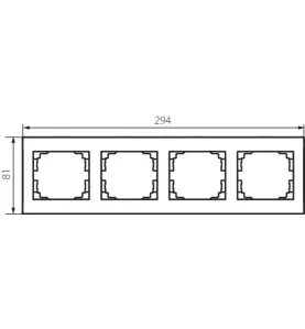 Cadre quadruple horizontal LOGI - 81 x 294 mm