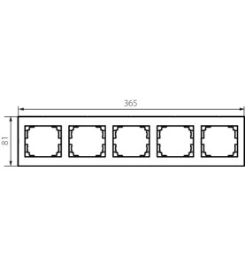 Cadre quintuple horizontal LOGI - 365 x 81 mm