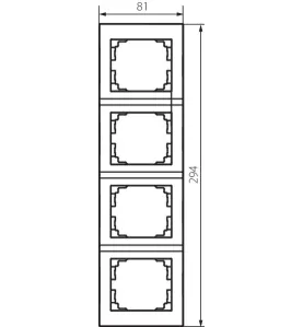 Cadre quadruple vertical LOGI - 294mm x 81mm