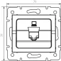 Prise informatique simple (RJ45Cat 5e Jack) LOGI - Hauteur 71mm, Largeur 71mm