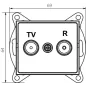 Prise RTV de passage LOGI - 64mm x 69mm