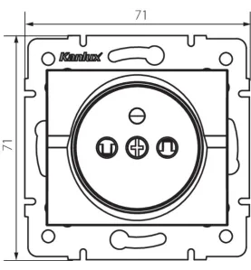 Prise de courant simple avec protection des contacts LOGI - 16A, Classe I, IP20