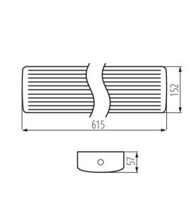 Luminaire 60cm linéaire LED MEBA LED IP54 - 20W, 4000K, 2600lm, Classe I, IP54