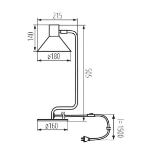 Lampe de table NEDIA E14 - 10W MAX, Classe II, IP20, 160° orientable