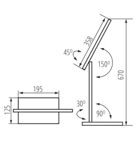 Lampe de bureau LED PREDA - 620 lumens, 3000-6500K, IP20