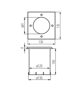 Luminaire encastré de sol BERG AD - IP67, GU10, Acier Inoxydable