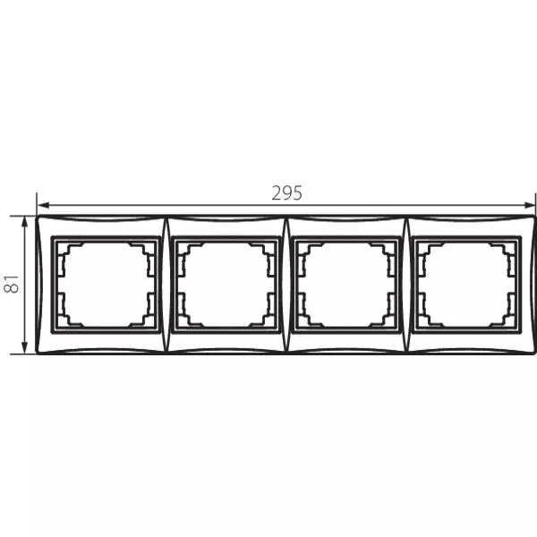 Cadre quadruple horizontal DOMO - 81mm x 294mm - PC