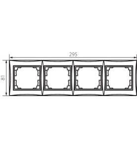 Cadre quadruple horizontal DOMO - 81mm x 294mm - PC