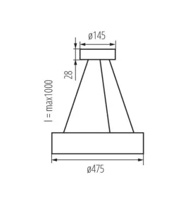 Luminaire suspendu JASMIN C - 60W, E27, IP20, Classe I