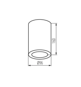 Plafonnier d'éclairage d'accentuation AQILO IP65 - 20W, E27, Classe I, IP65