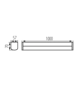 Luminaire 1m mural et plafonnier LED AKVO IP44 - 23W - 2750lm - 4000K