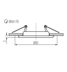 Support de spot encastrable LED ARGUS II - 10W MAX, Classe II/III, IP20, GU10/Gx5.3