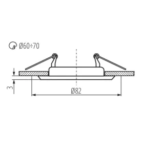 Support de spot encastrable ARGUS II - 10W MAX, Classe II/III, IP20, Gx5,3/GU10